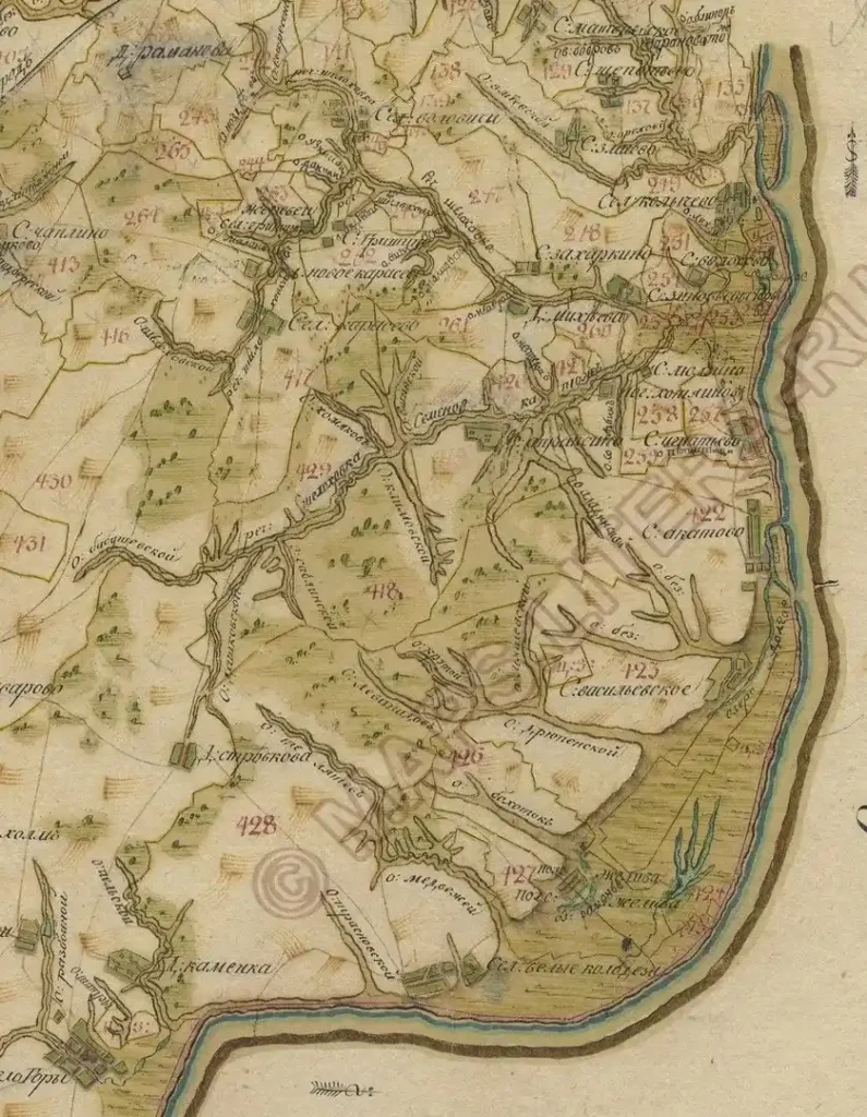 Карасевский лес на Планах генерального межевания (XVIII в.). Извлечение из Генерального плана Коломенского уезда // Межевания канцелярия. – 1782 – 1784. — Ч. 2