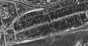 Бочманово на снимке немецкой аэрофотосъемки, 1940-е гг. года.