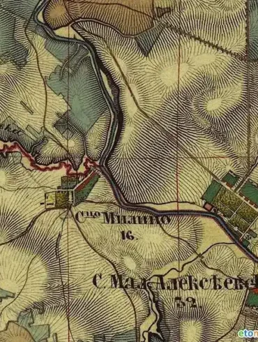 Сельцо Милино на карте 1853 года.