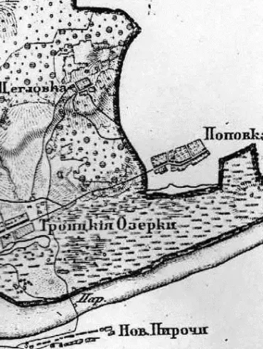 Извлечение из Топографической карты Московской губернии (составлена с топографической съемки, произведенной в 1852 и 1853 годах и гравирована в военно-топографическом депо. 1860. Составлено Ф. Ф. Шубертом. Ряд 8, л. 8.