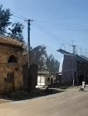 Коломна, улица Зайцева. Колоризированная фотография.
