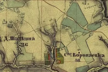Сельцо Ворыпаевка на карте 1853 года издания.