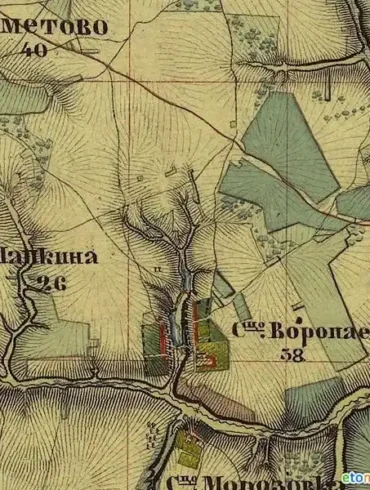 Сельцо Ворыпаевка на карте 1853 года издания.
