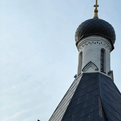 Весна. Церковь Илии Пророка в селе Пруссы городского округа "Коломна". 10 марта 2025 года. Фотография Татьяны Залата.