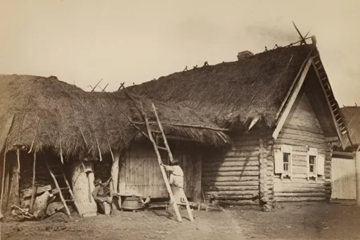 Крестьянская изба, старинная фотография. Из открытых источников.