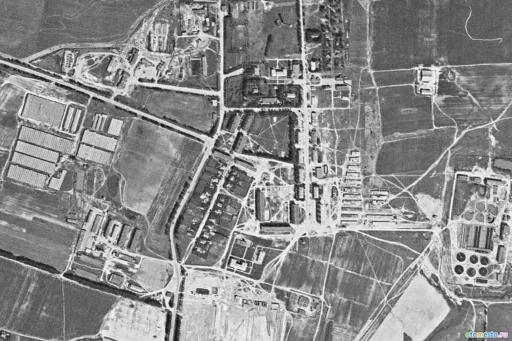 Поселок совхоза "Сергиевский" на спутниковой карте 1978 года.