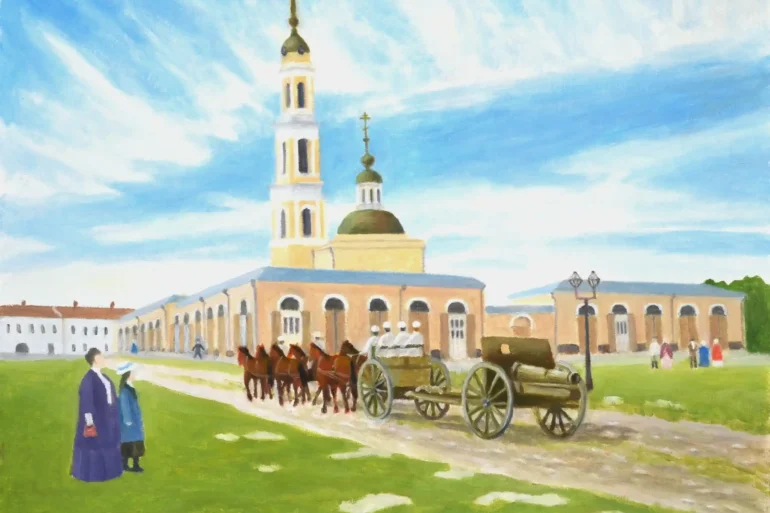 Меркулов А. В. 5-й Мортирный полк в Коломне 1897- 1904г.г. 2022, х. м. 40х50.