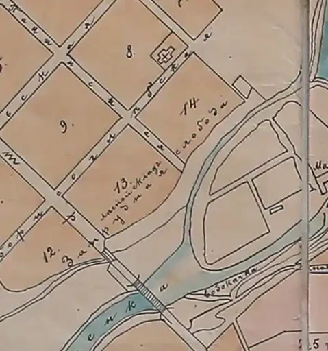 Лесной склад Набоковых на плане г. Коломны 1903 года.