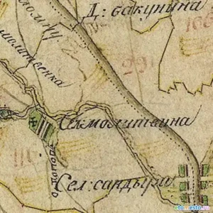 Село Молитвино Коломенского уезда (планы Генерального межевания, 18 в.).
