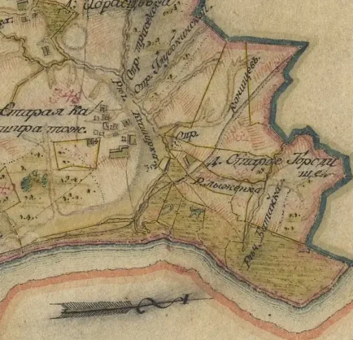 Старая Кашира. План Генерального межевания Серпуховского уезда, 1790-е гг.