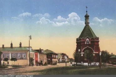 Часовня в память 17 октября 1888 года, Воскресенск (Истра), старинная открытка. Фото с сайта: pastvu.com. Загрузил: Pirogov.