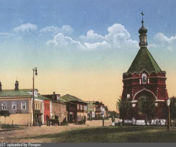 Часовня в память 17 октября 1888 года, Воскресенск (Истра), старинная открытка. Фото с сайта: pastvu.com. Загрузил: Pirogov.