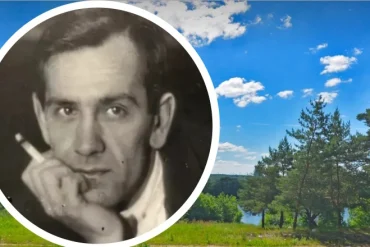 А. Д. Попов (1892 - 1961) в селе Кременье Озёрского района. Фотоколлаж.
