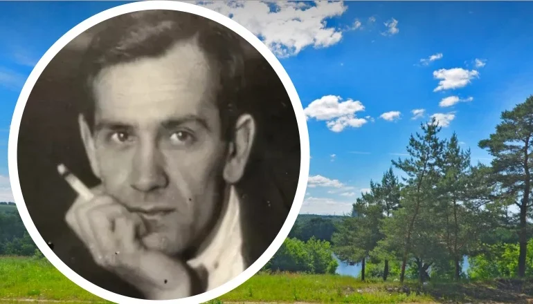 А. Д. Попов (1892 - 1961) в селе Кременье Озёрского района. Фотоколлаж.