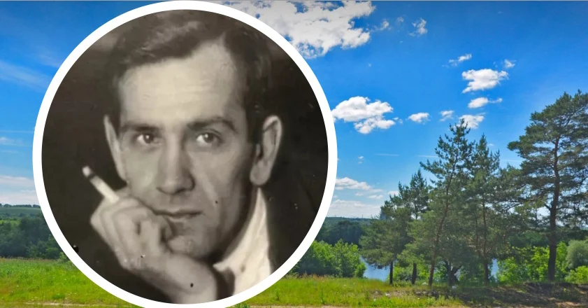 А. Д. Попов (1892 - 1961) в селе Кременье Озёрского района. Фотоколлаж.