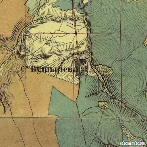Сельцо Бутырёво, Звенигородский уезд. Карта 1853 года.