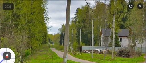 Вид на Барскую дорогу от СНТ "Знамя-2" (м. о. Истра). Источник: Яндекс панорамы, 2025 год.