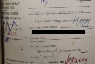 Заявление об объявлении голодовки в Егорьевской тюрьме. 1944 год. Территориальный отдел по г.о. Егорьевск Управления №5 ГБУ МО «ЦГАМО», Ф. 83, Оп. 1, Д. 5, Л. 442-450.