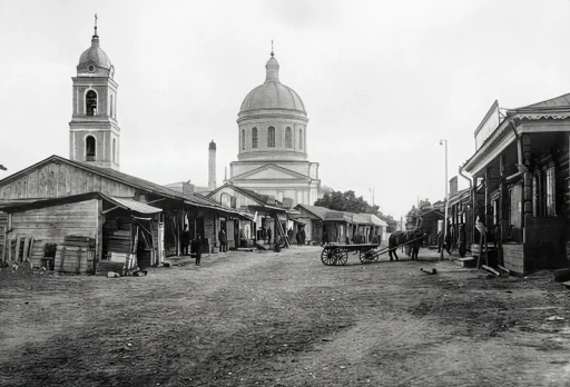 Торговые ряды в селе Озёры Коломенского уезда.