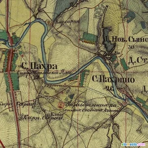 Село Пахрино и упразднённая Императорская сводная конюшня на карте 1853 г.